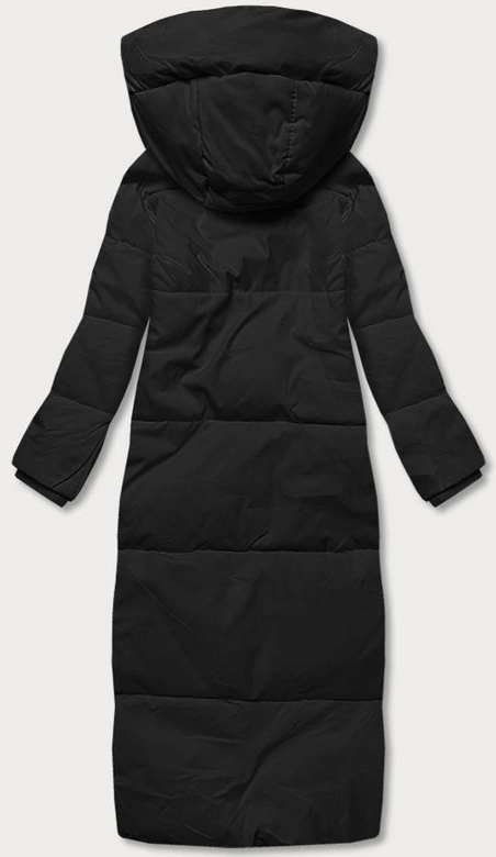 Długa kurtka zimowa damska czarna (AG3-3031)