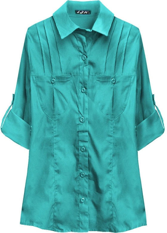 BAWEŁNIANA KOSZULA TURKUSOWA (1037)