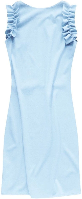 PROSTA SUKIENKA Z FALBANKAMI BŁĘKITNA (107ART)