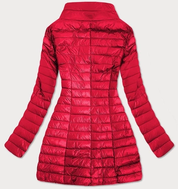 DWUSTRONNA KURTKA DAMSKA CZERWONA-GROSZKI (20033)