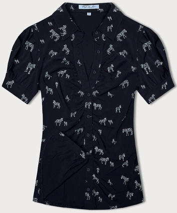 Bluzka z kołnierzykiem zebry granatowa (AWY2011D)