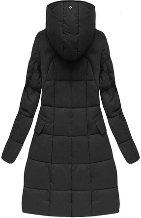 PIKOWANA KURTKA Z KAPTUREM CZARNA (AURA)