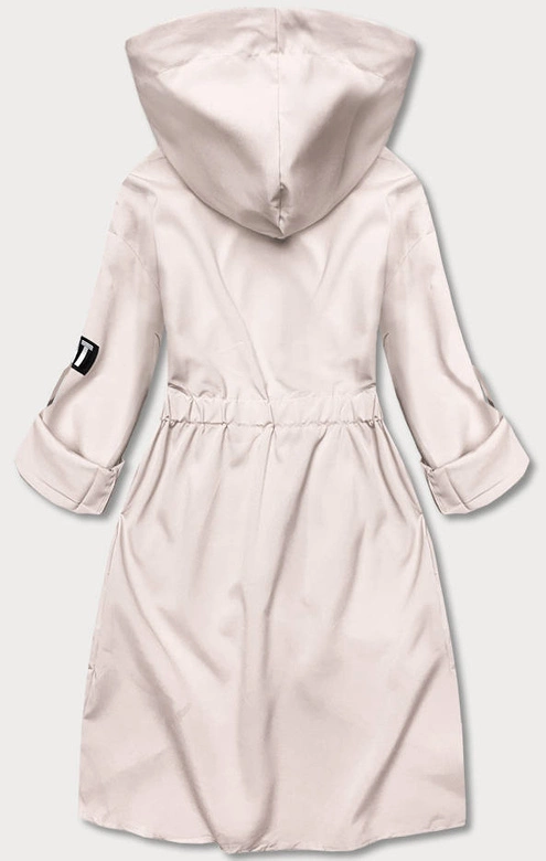 Cienka asymetryczna narzutka damska jasny beż (B8117-46)