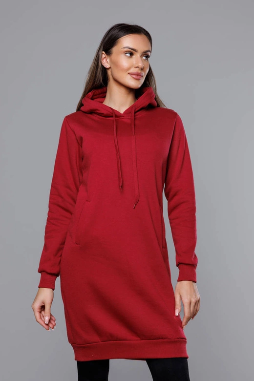 Długa bluza dresowa bordowa (YS10005-21)