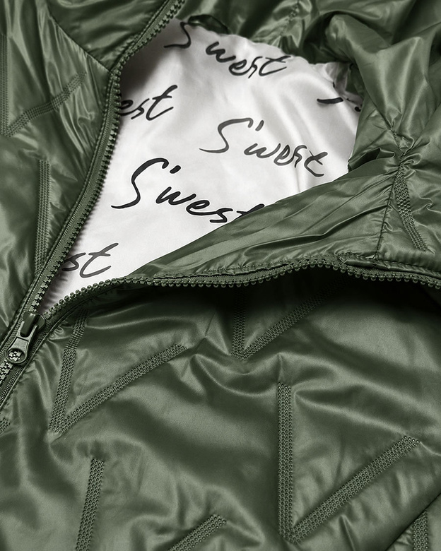 Cienka kurtka damska z dzianinowymi ściągaczami Goodlookin khaki (B8575/B6099-11)