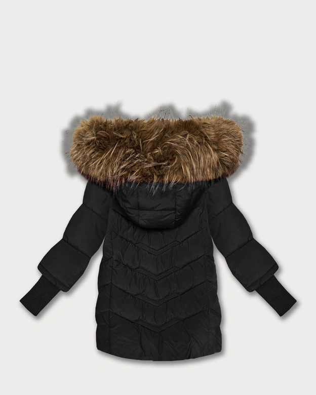 Zimowa kurtka damska z dzianinowymi ściągaczami Goodlookin czarna (KK60613)