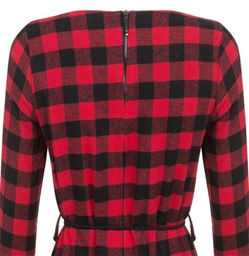 FLANELOWA TUNIKA W KRATĘ CZARNO-CZERWONA (1617-5)