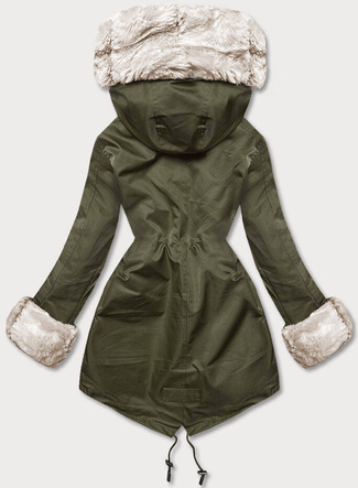 Parka z futrzaną podpinką army (5M3187-136)