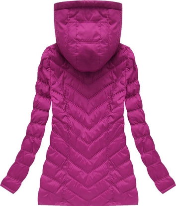 PIKOWANA KURTKA Z KAPTUREM AMARANTOWA (W619BIG)