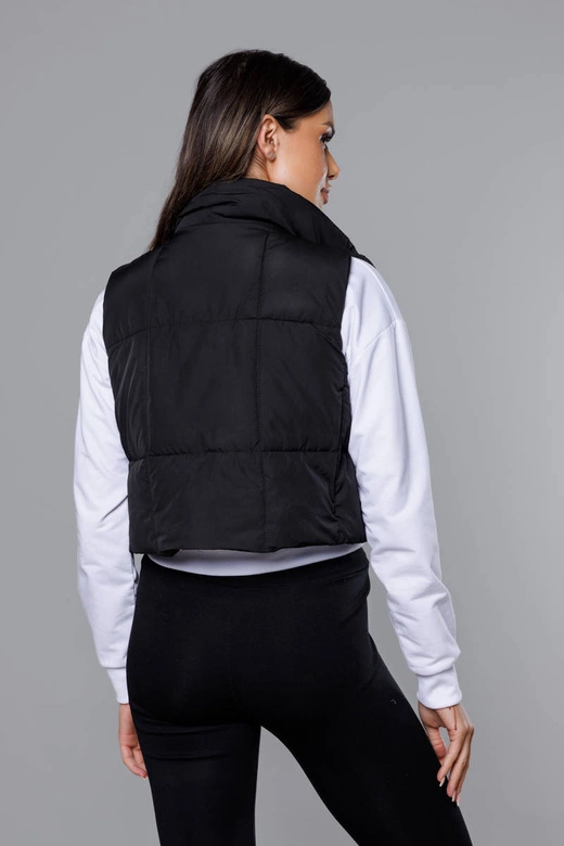 Krótka kamizelka ze stójką czarna (16M9079-392)