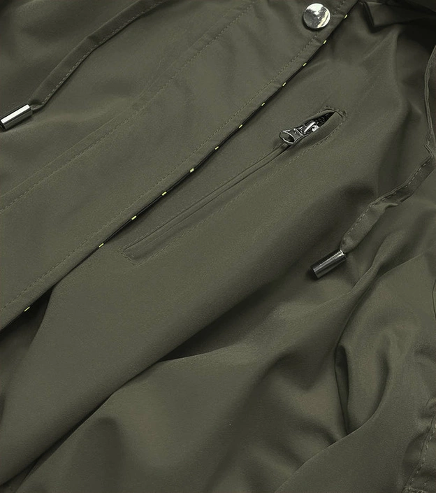 Parka damska 2w1 khaki/limonka (w702big)