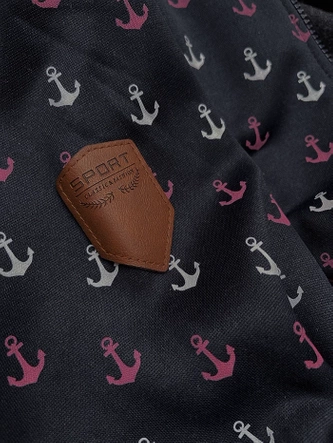 Ciepła rozpinana bluza w kotwice ciemny granat (2307)