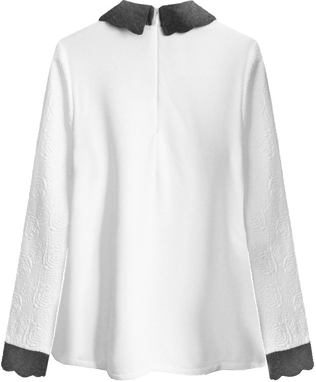 BLUZKA W TŁOCZONY WZÓR BIAŁA (424ART)