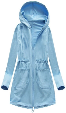 DŁUGA BLUZA Z KAPTUREM BŁĘKITNA (82/2ART)