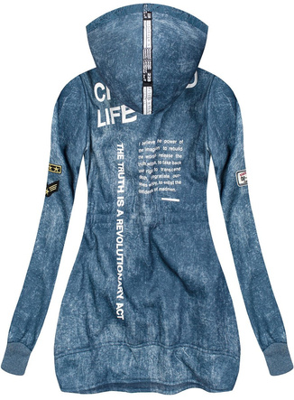 BLUZA IMITUJĄCA JEANS NIEBIESKA 2 (MODEL1)