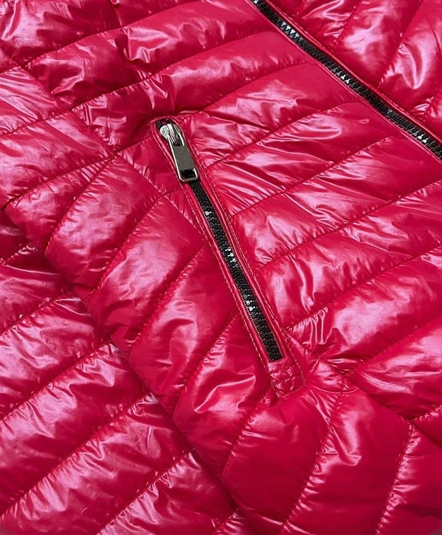 Pikowana kurtka damska czerwona (6384)