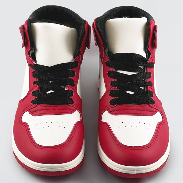 Damskie sneakersy za kostkę czerwono-białe (xa069)