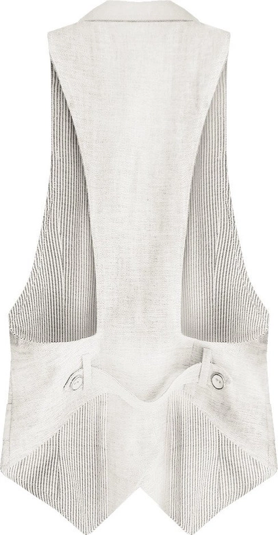 KRÓTKA ELEGANCKA KAMIZELKA ECRU (X1222X)
