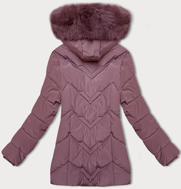 Kurtka zimowa damska plus size z kapturem S'west fioletowa (B8300-71)
