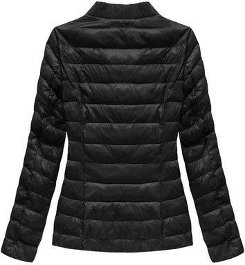 PIKOWANA KURTKA ZE STÓJKĄ CZARNA (R2605)
