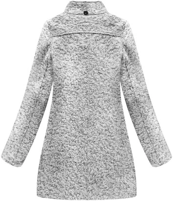 PŁASZCZ Z ASYMETRYCZNYM ZAMKIEM SZARY MELANŻ (174ART)