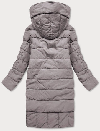 Asymetryczna kurtka damska oversize beżowa (1535)