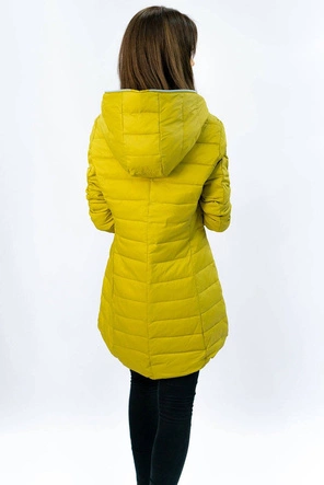 PIKOWANA KURTKA Z KAPTUREM MUSZTARDOWA (7152)