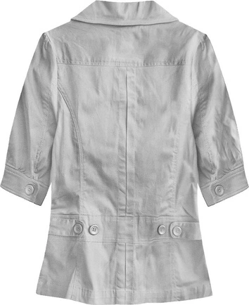 BAWEŁNIANY ŻAKIET Z KRÓTKIM RĘKAWEM JASNOSZARY (X1022X)