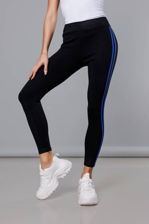 Legginsy sportowe z lampasami czarno-granatowe (YW01052-D1-9)