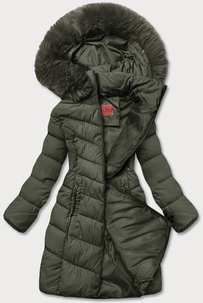 Zimowa kurtka z kapturem khaki (ty045-29)