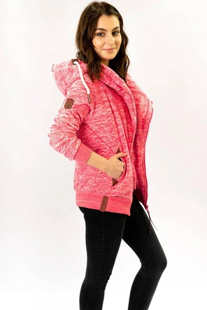 DAMSKA BLUZA Z KAPTUREM RÓŻOWY MELANŻ (1926)