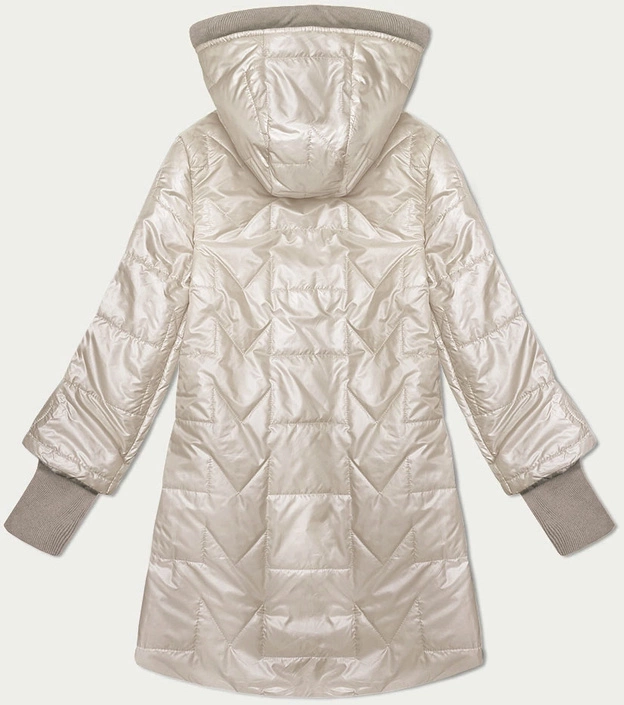 Pikowana kurtka z ozdobnymi ściągaczami S'West jasny beż (B8345-70)