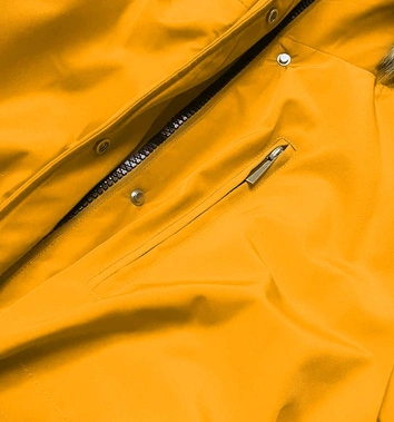 ZIMOWA KURTKA DAMSKA Z FUTRZANĄ PODSZEWKĄ ŻÓŁTY-BEŻ (W558)