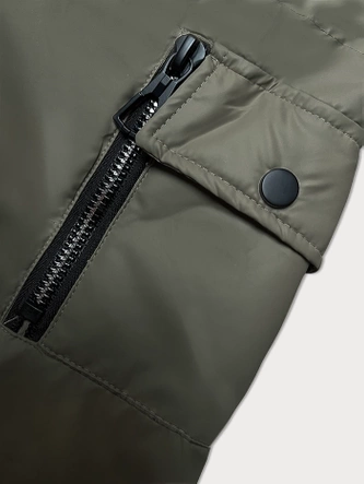 Krótka kurtka damska z kapturem S'West zielona (B8246-11)