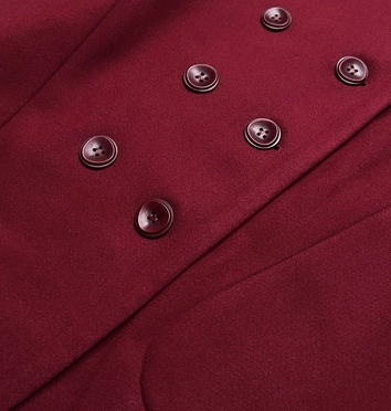 Damski płaszcz plus size z kapturem bordowy (2728)