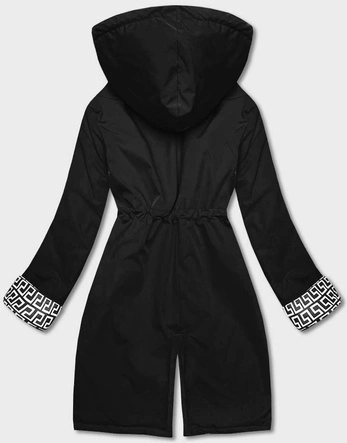 Damska parka z kapturem czarna (B8043-1026)