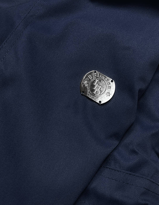 ZIMOWA PARKA DAMSKA Z WSTAWKAMI Z EKOSKÓRY GRANATOWA (M-21A93)
