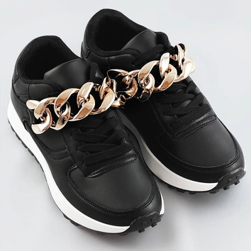 SNEAKERSY Z ŁAŃCUCHEM CZARNE (6368)