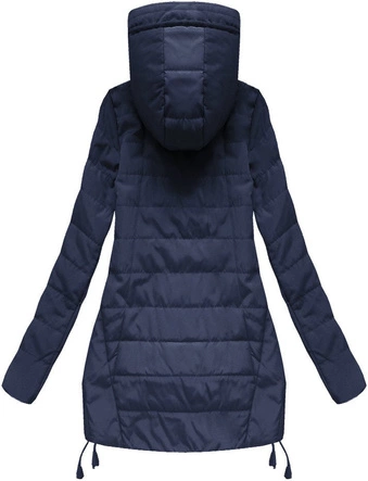 PIKOWANA KURTKA Z KAPTUREM GRANATOWA (759-1BIG)