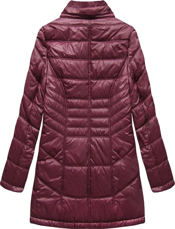 PIKOWANA DAMSKA KURTKA ZIMOWA Z KAPTUREM BORDOWA (B2617-30)