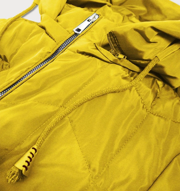 TRAPEZOWA KURTKA DAMSKA ŻÓŁTA (959)