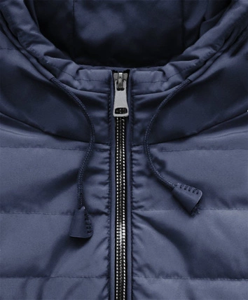 PIKOWANA KURTKA Z KAPTUREM GRANATOWA (759-1BIG)