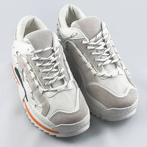 DAMSKIE BUTY SPORTOWE BIAŁO-BEŻOWE (S1115)