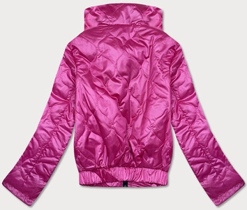 Krótka kurtka damska ze stójką różowa (B8122-83)