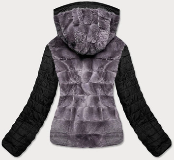 KRÓTKA DWUSTRONNA KURTKA DAMSKA ZIMOWA CZARNA (M21507)