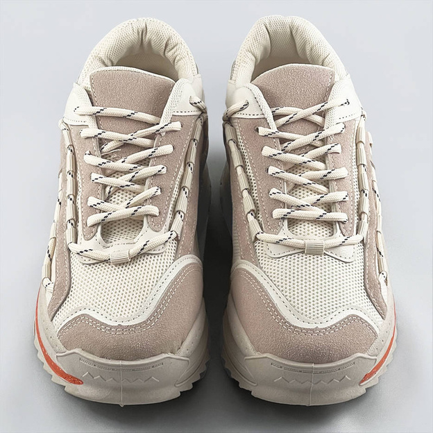 Damskie buty sportowe beżowe (s1115)