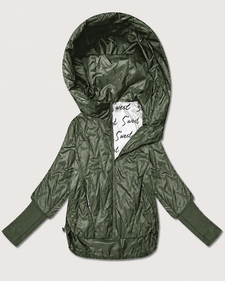 Cienka kurtka damska z dzianinowymi ściągaczami Goodlookin khaki (B8575/B6099-11)