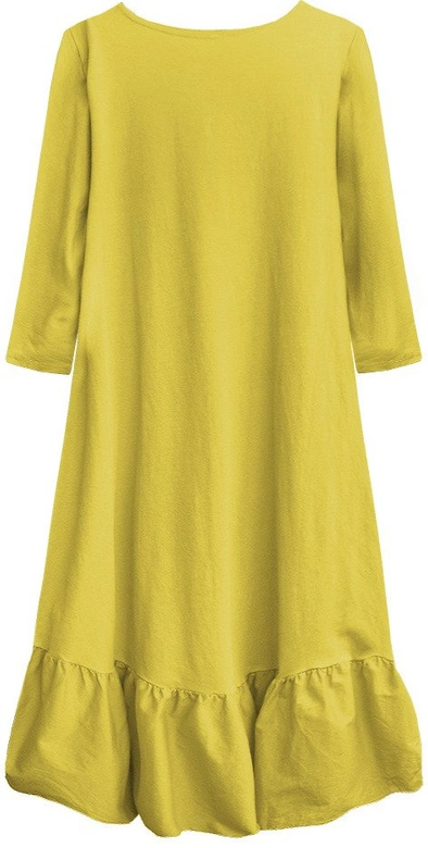 BAWEŁNIANA SUKIENKA OVERSIZE ŻÓŁTA (403ART)