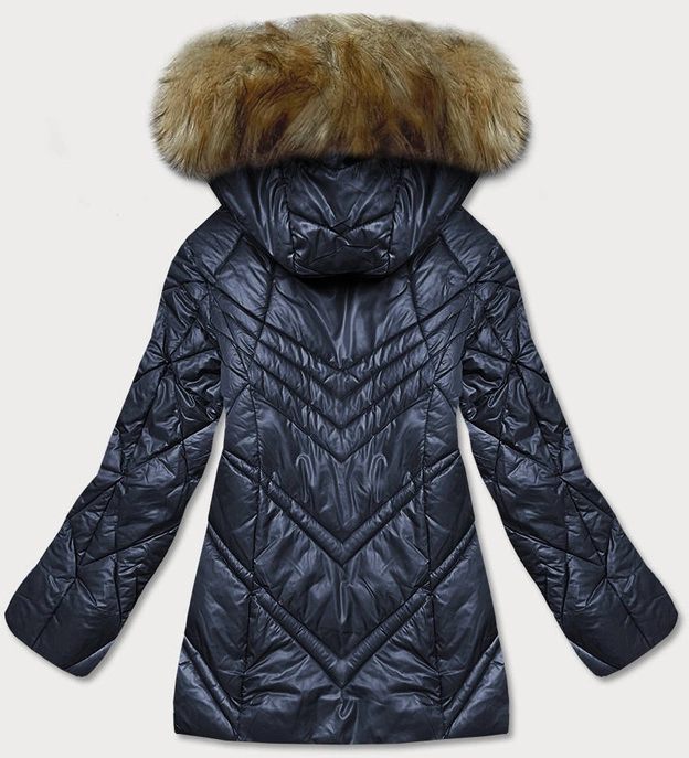 Przejściowa kurtka damska z kapturem granatowa (H-97)