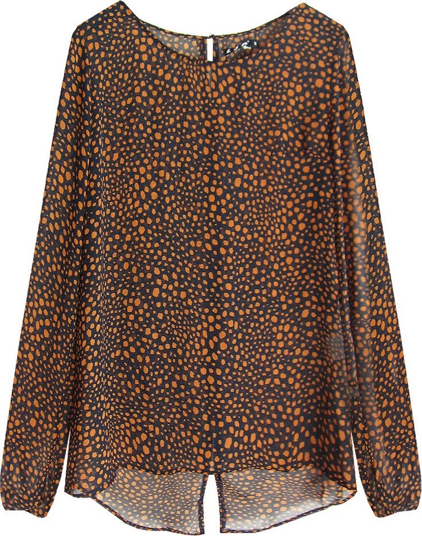 CIENKA BLUZKA Z ŻORŻETY GRANATOWA (6327/1)